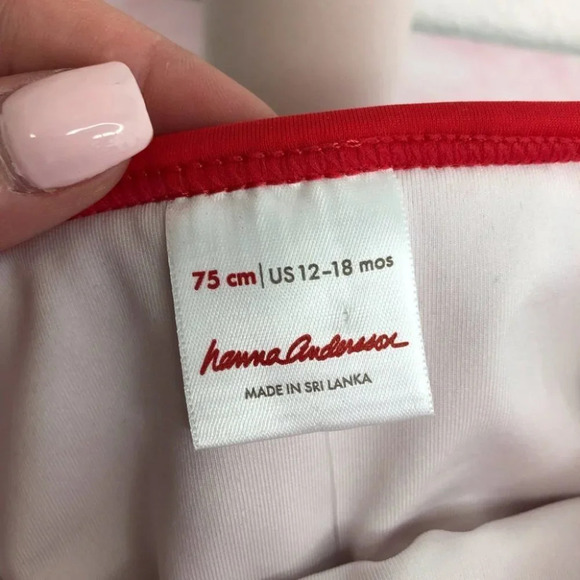 NWT Hanna Andersson swim bottom skirted solid red size 12-18 months - Picture 3 of 8